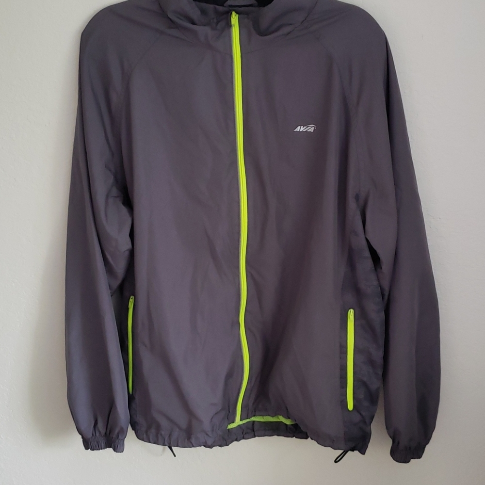 Grey windbreaker jacket